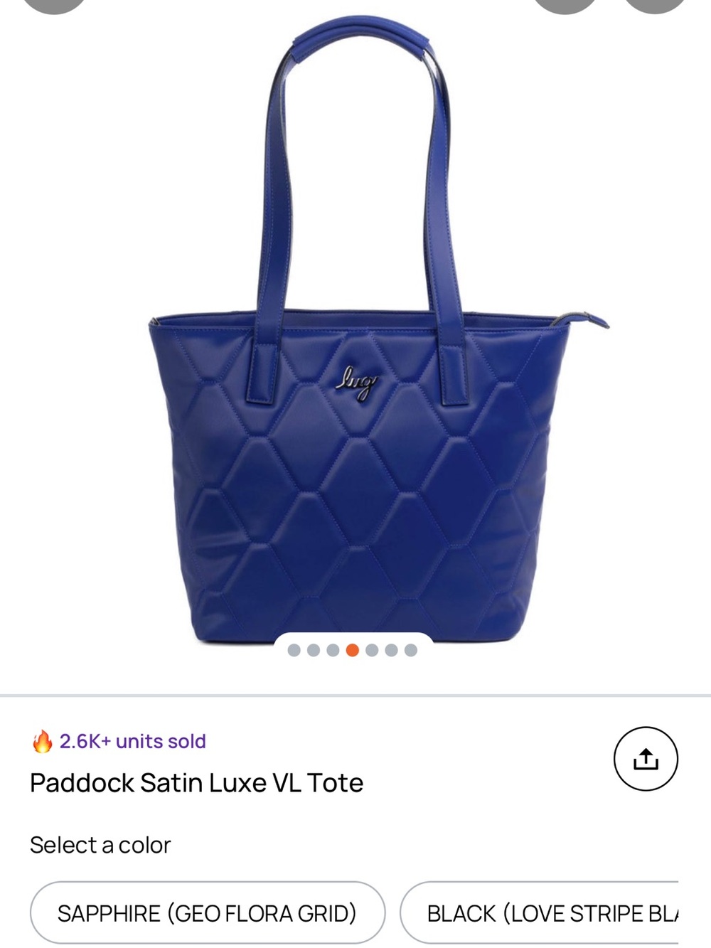 Lug Paddock Satin Luxe VL Tote Sapphire Blue